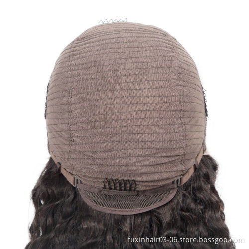Peruvian Deep Curly Human Hair Full Lace Wig Preplucked Raw Bresilienne Dark Brown Lace Front Wig Dropshipping